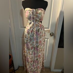 Floral Strapless Maxi Dress